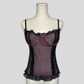 Heart print lace corset