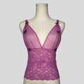 Sheer lace bow detail camisole
