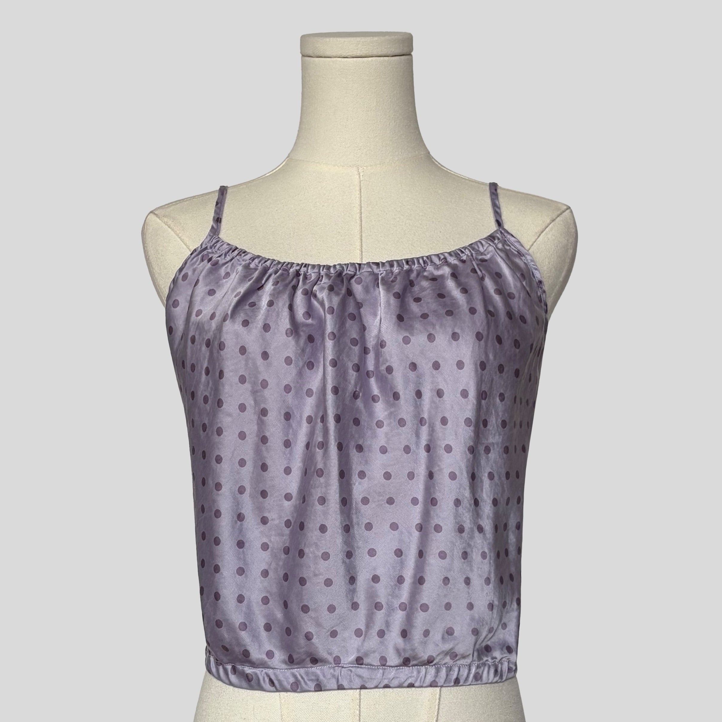 Polka dot silk cami