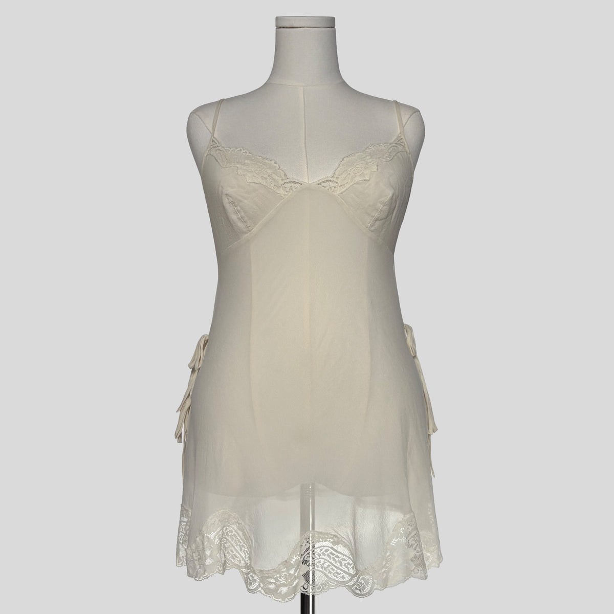 Sheer lace trim slip