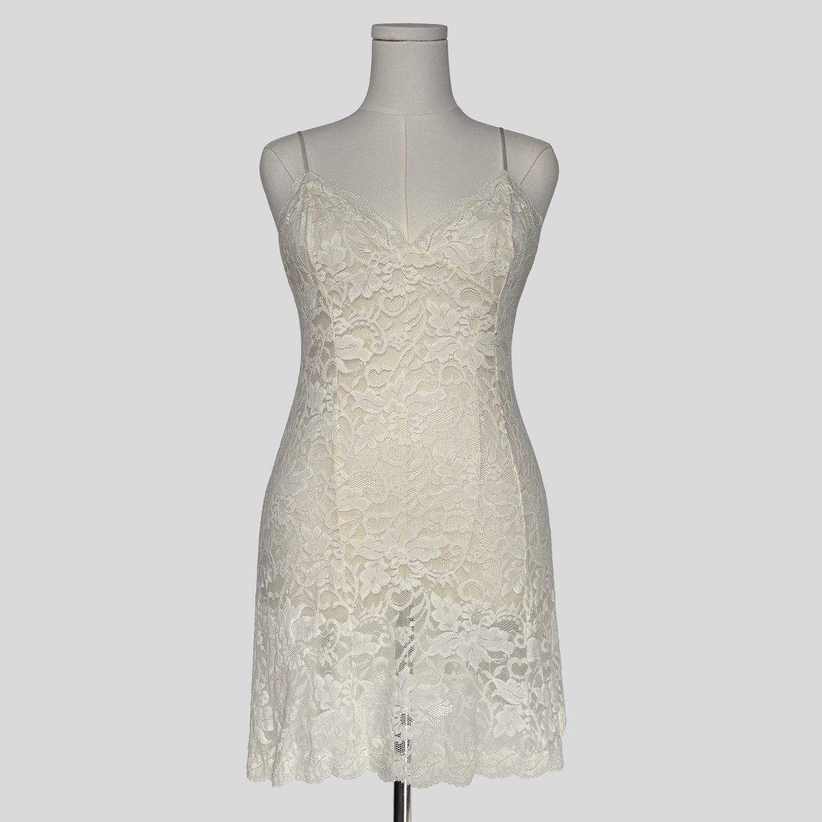 Sheer lace dress in white