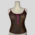 Leopard print mesh cami
