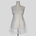 Sheer mesh polka dot babydoll in white