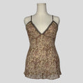 Ornate sheer floral cami