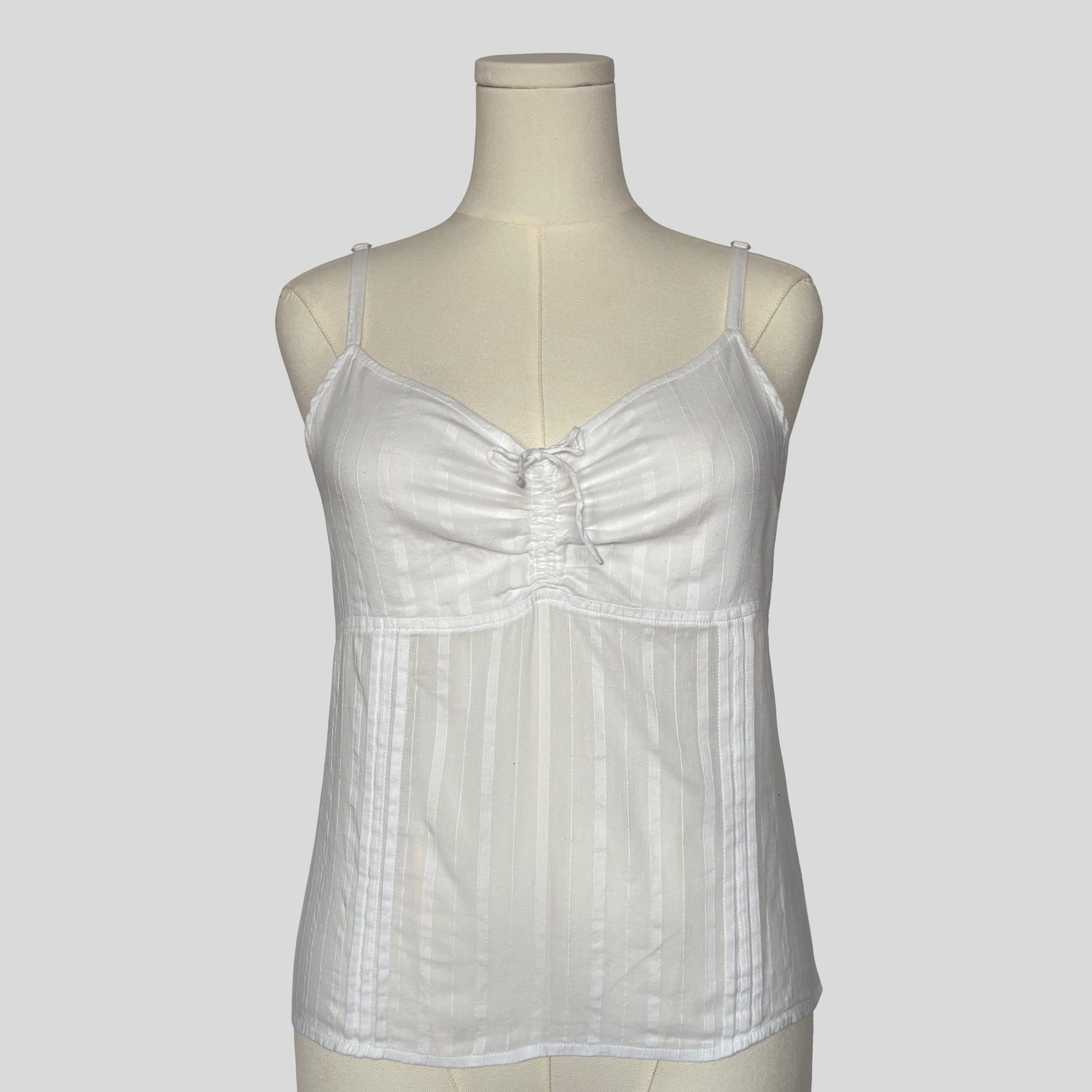Striped ruched tank top