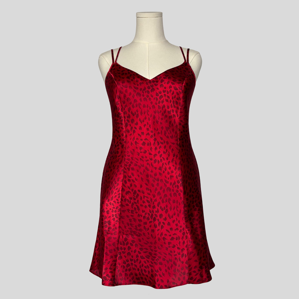 Silky animal print slip