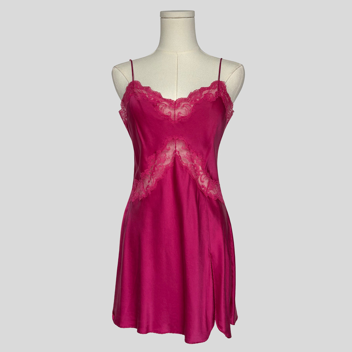 Silk lace inset slip