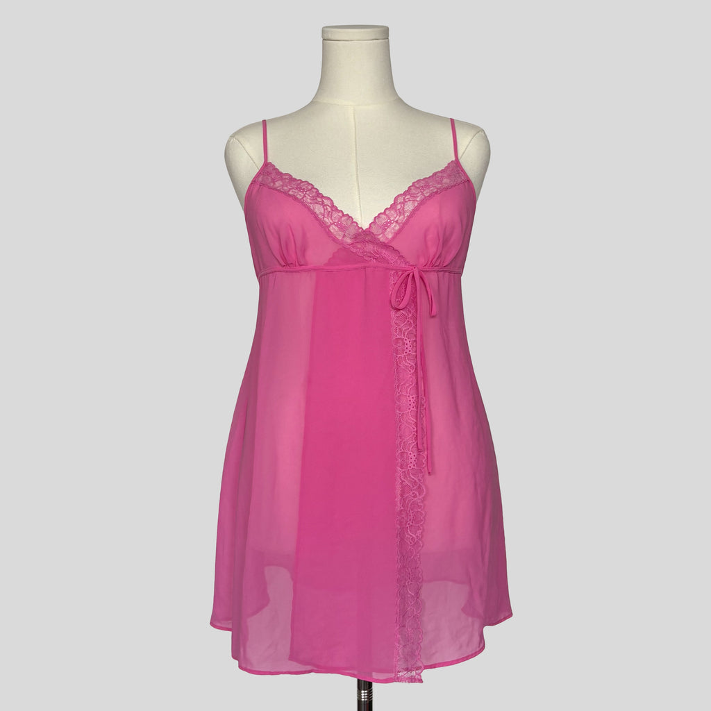 Sheer lace trim babydoll
