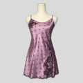 Fairy lace trim slip dress in purple floral