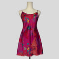 Fairy lace trim slip dress in hot pink floral