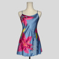 Fairy lace trim slip dress in tropical floral