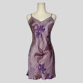 Mesh neckline slip in purple floral