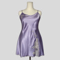 Fairy lace trim slip dress in purple