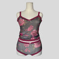 Sheer floral lace trim matching set
