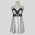 Sweetheart silky lace trim slip