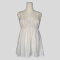 Country ruffled babydoll dress in white