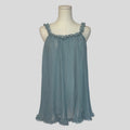 Pleated ruffle babydoll in blue