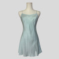 Silk slip dress in light blue