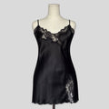 Sweetheart lace trim slip in black