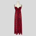 Rose floral split front gown