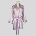 Silky robe in lilac