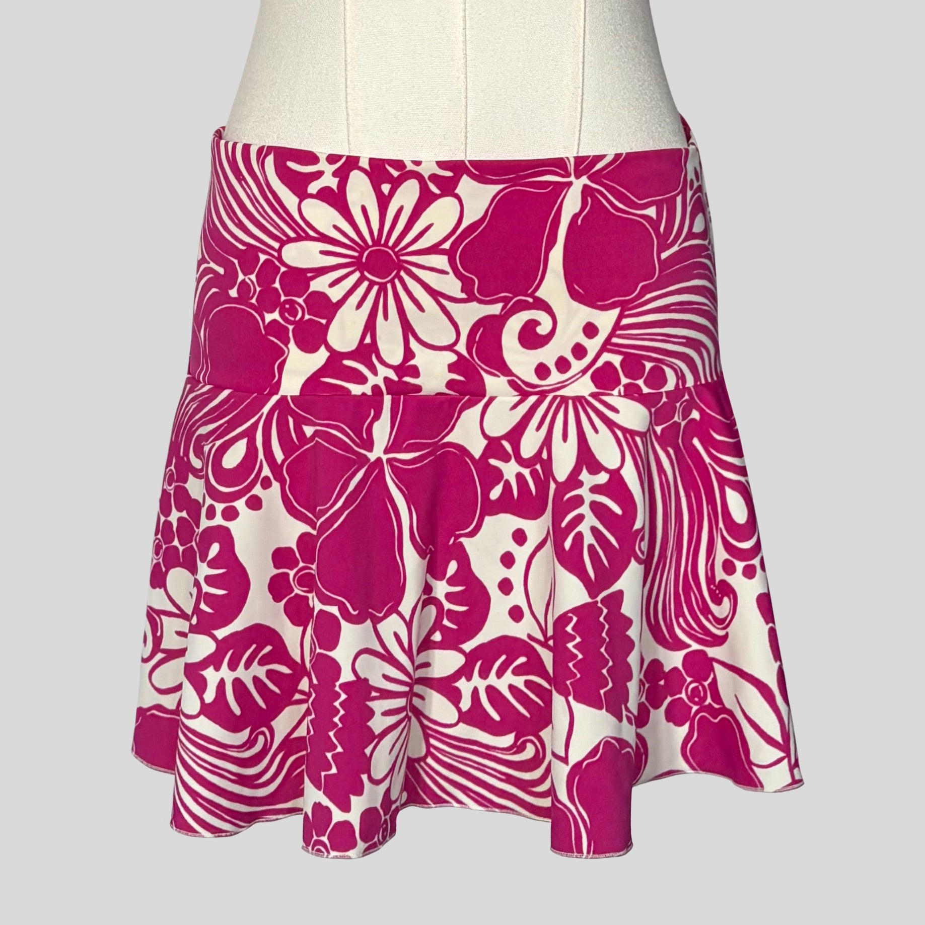Tropical floral swim skirt