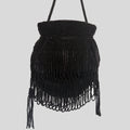 Loop beaded fringe purse