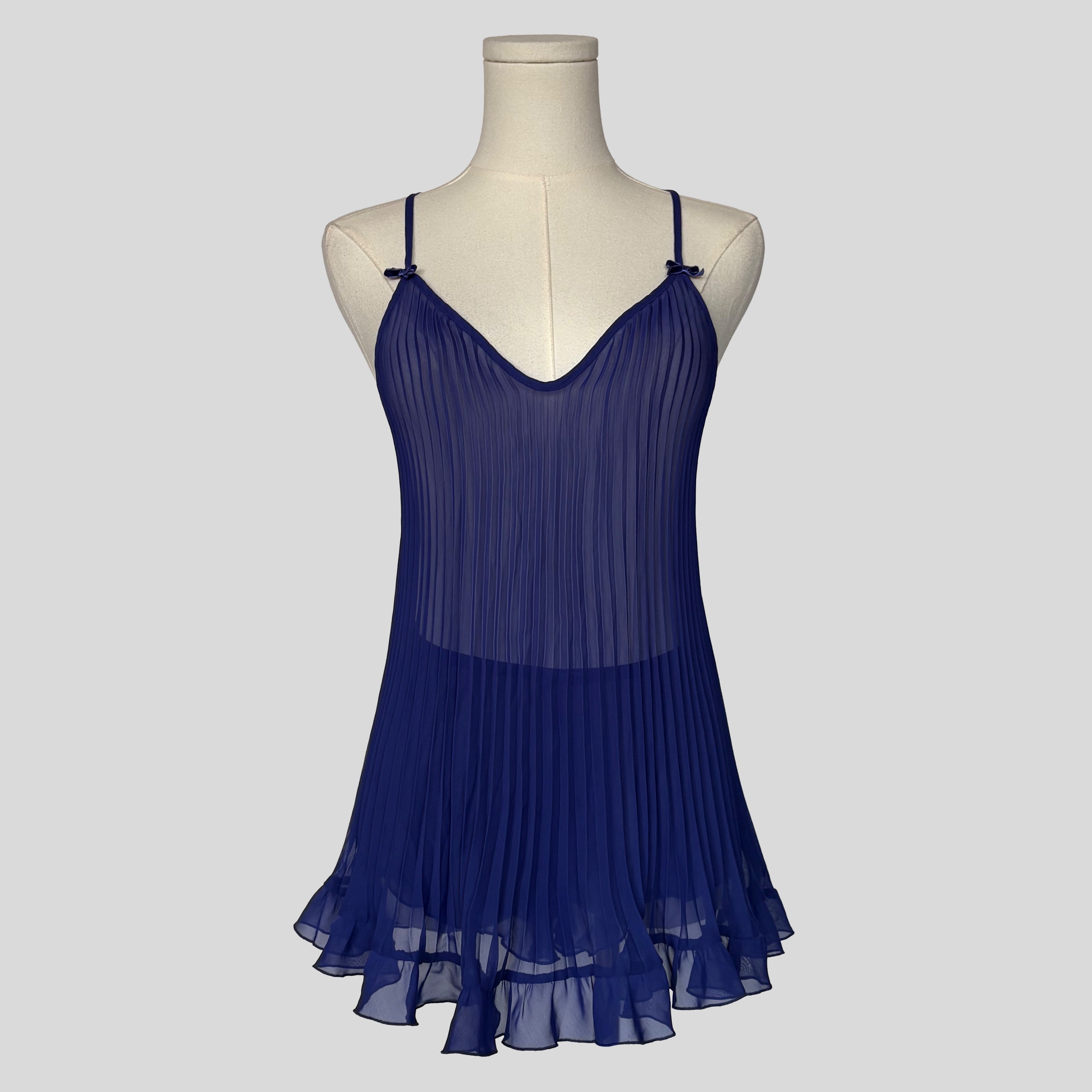 Pleated ruffled slip with matching shorts