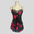 Silky floral heart pajama set