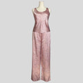 Silky pajama set in pink paisley