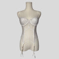Embroidered swirl corset