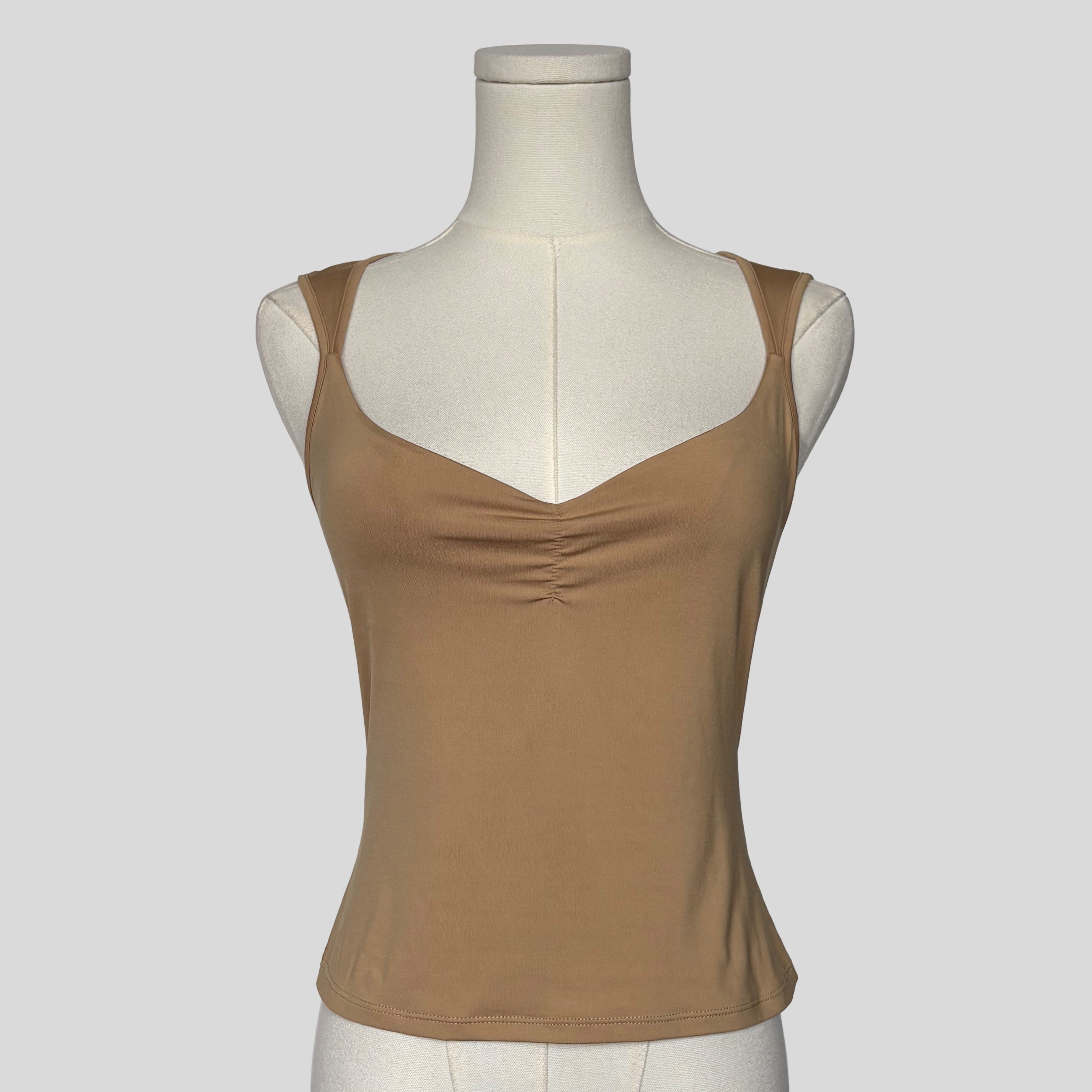 Shelf bra tank top in nude