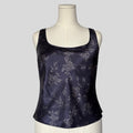 Silky tank top in navy floral