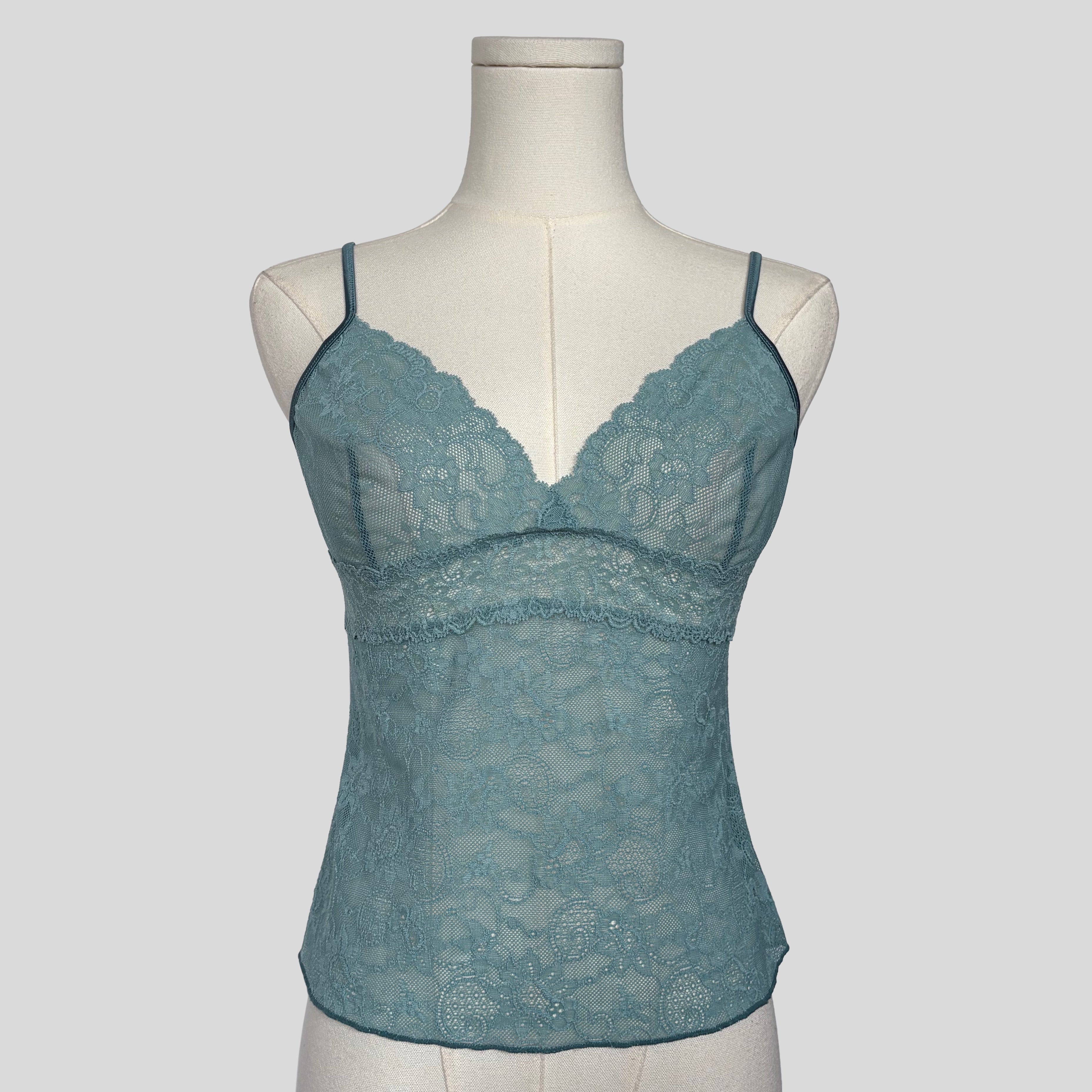 Dainty lace cami in blue