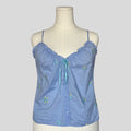 Cottage floral embroidered cami in white