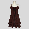 Ruffled velvet lace up mini dress