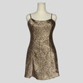 Silky slip dress in leopard print
