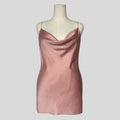 Draped silk slip in pink