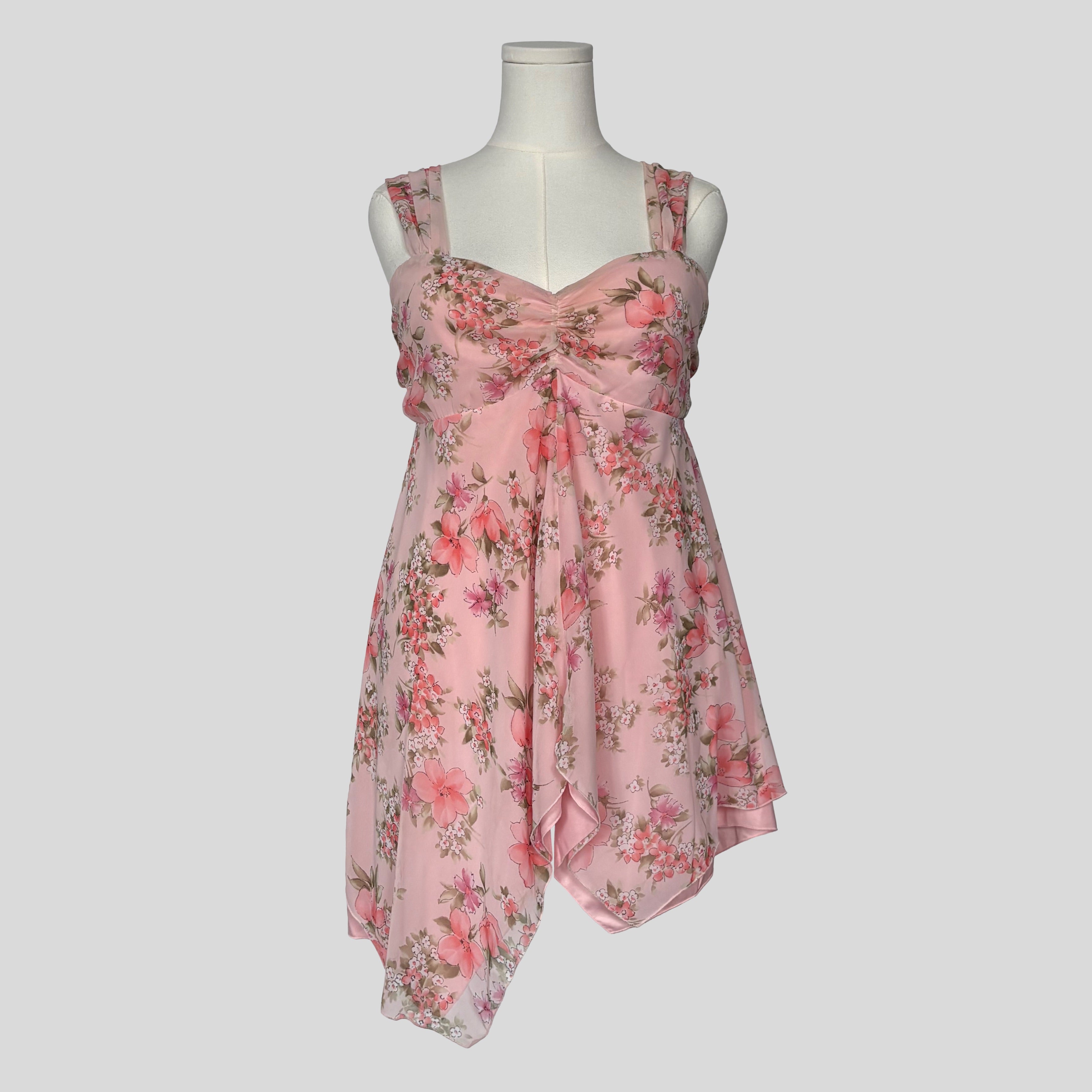 Asymmetrical floral babydoll