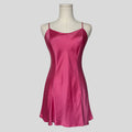 Silk slip dress in hot pink