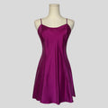 Silk slip dress in magenta