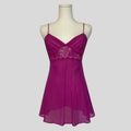 Sheer lace inset slip in magenta