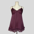 Ruffled lace trim silk slip