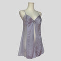 Polka dot mesh flyaway babydoll chemise in lilac