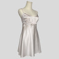 Embroidered silky babydoll in white