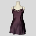 Sweetheart lace neckline slip in purple