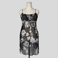 Sheer floral ruched bust slip