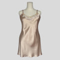 Lace detail slip in beige