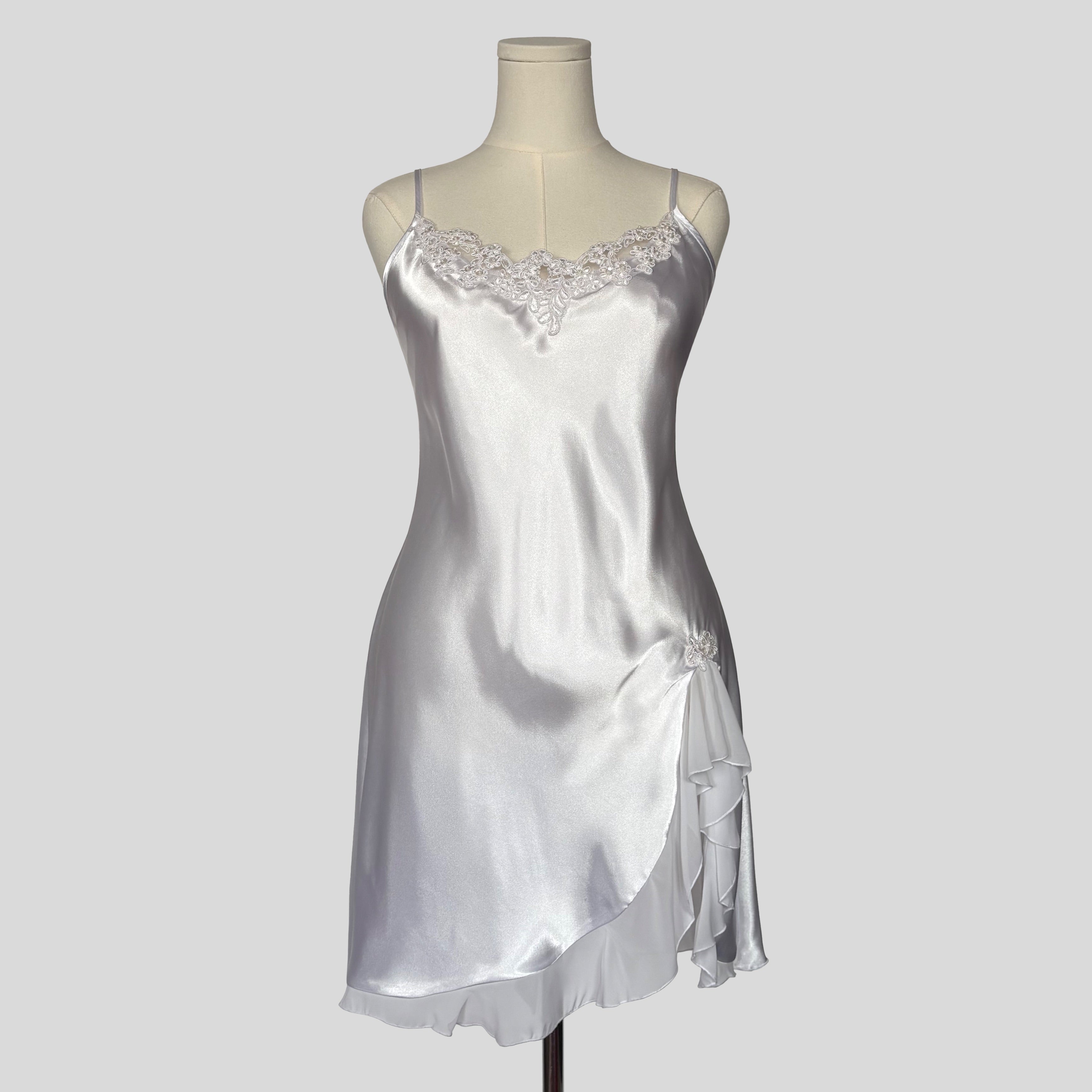 Embellished ruffled bridal slip