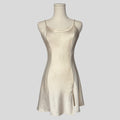Silk slip dress in cream